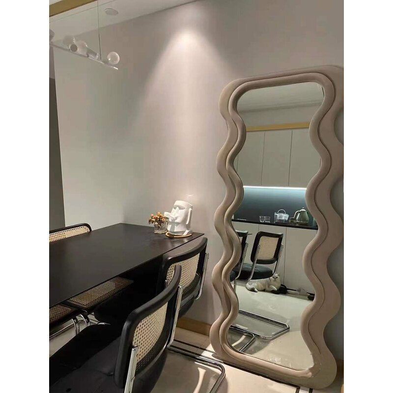 Full Length Mirror - Hot Sale Ins Wave Shape Plastic Frame for Bedroom Living Room