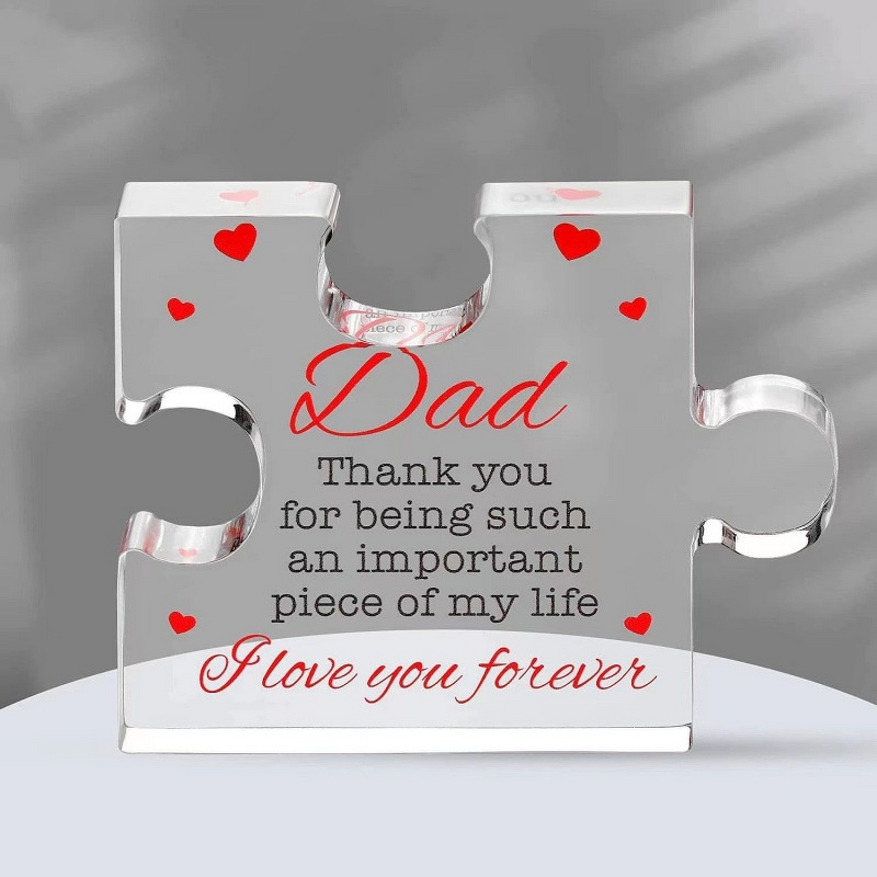 Photo Frame - Acrylic Transparent Puzzle Ornament Novelty Desktop Decoration for Holidays