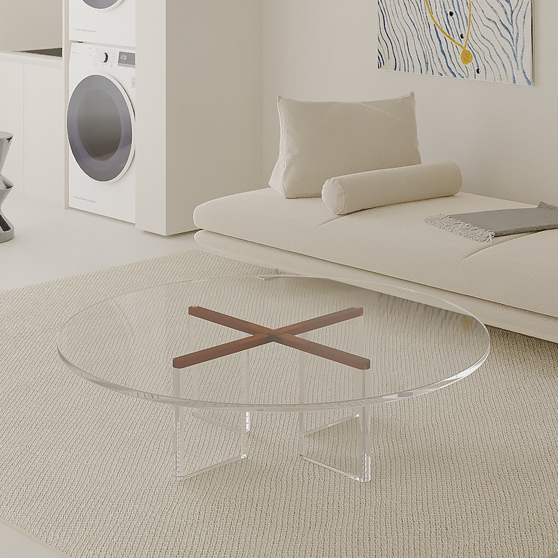 Side Table - Italian Style Light Luxury Colored Acrylic for Home Living Room Balcony