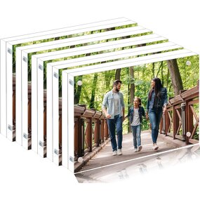 Picture Frames - Acrylic 4x6 Bulk Clear Magnetic with Gift Box Package 5PACK