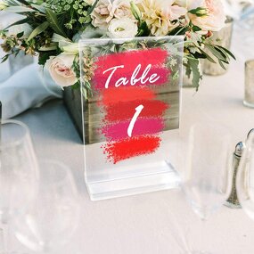 Wedding Table Numbers - 20 Pack Acrylic with Stands 4 X 6 Inch Blank Clear Signs