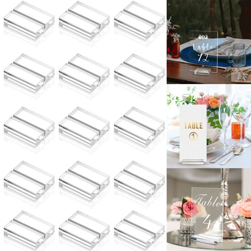 Display Stand - 10pcs Clear Acrylic with Slot for Menu Place Card Restaurant Party