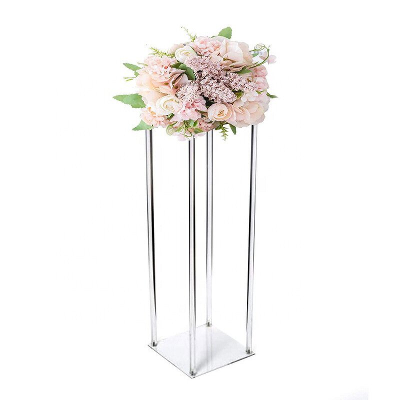 Flower Stand - Geometric Tall Rectangle Acrylic Elegant Wedding Centerpiece
