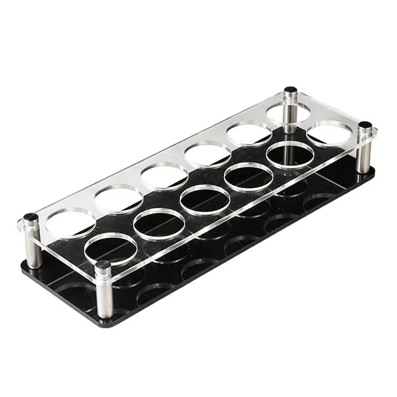 Wine Cup Holder - Transparent Clear Acrylic Heavy Base Lucite Shot Glass Rack