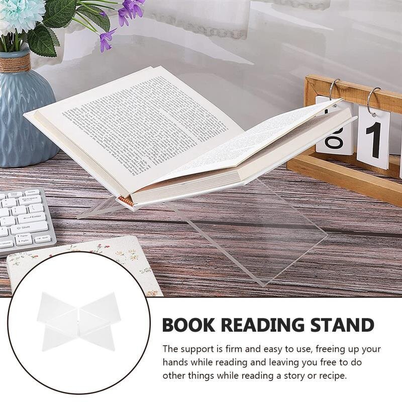 Book Stand - Acrylic Reading Display Holder for Open Quran Desk Clear Easel