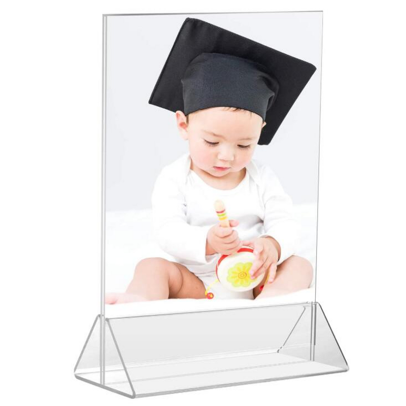 Sign Display Holder - Double Sided Clear Acrylic 4x6 5x7 8.5x11 A5 Plastic Table Menu