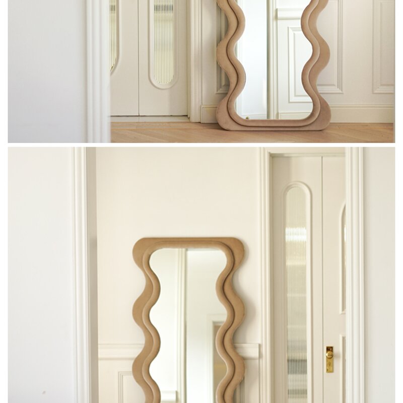 Dressing Mirror - Genuine Ins Wave Full Body Home Retro Wall Floor Nordic