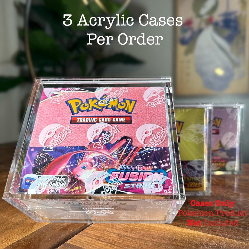Booster Box Acrylic Case - Factory Sliding Magnetic Lid Clear for Pokemon Card Display