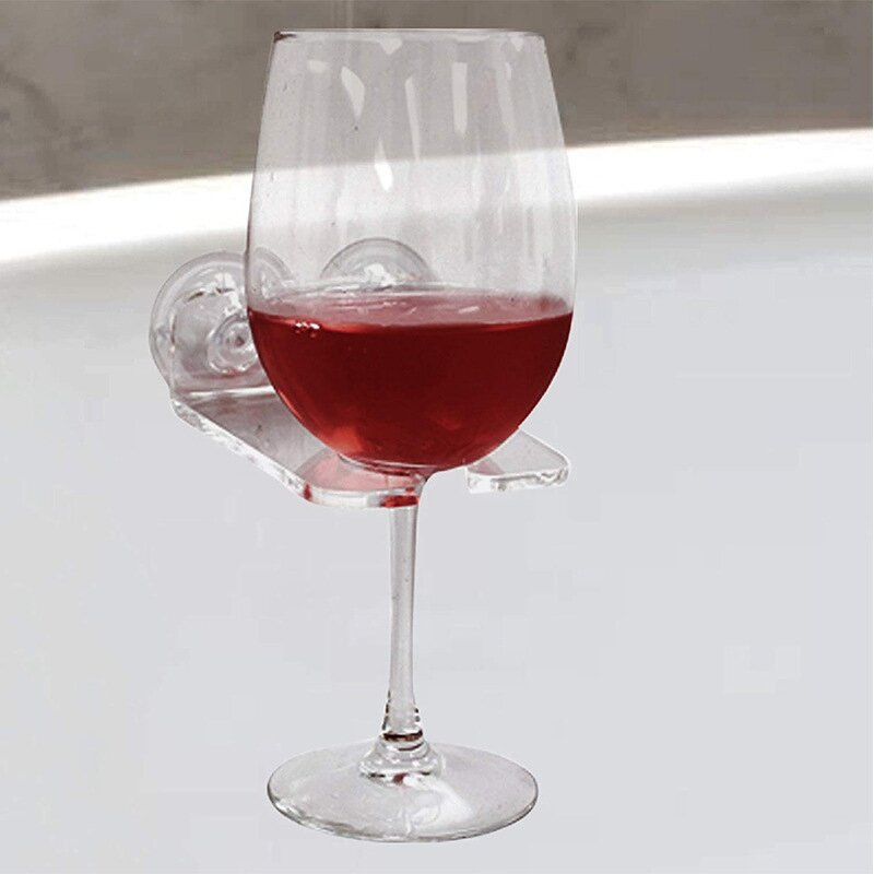 Cup Holder - Shower and Bath for Wine/Beer/Coffee Clear Acrylic Wine Glass