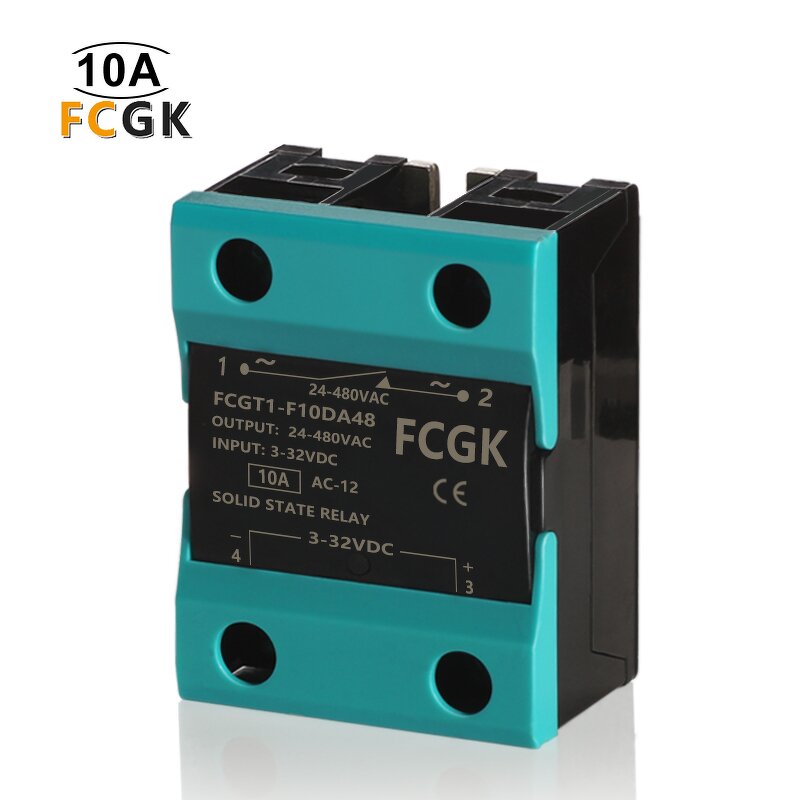 FCGK 10A DC to AC Solid State Relay SSR - 220VAC Single Phase 4-32VDC Miniature
