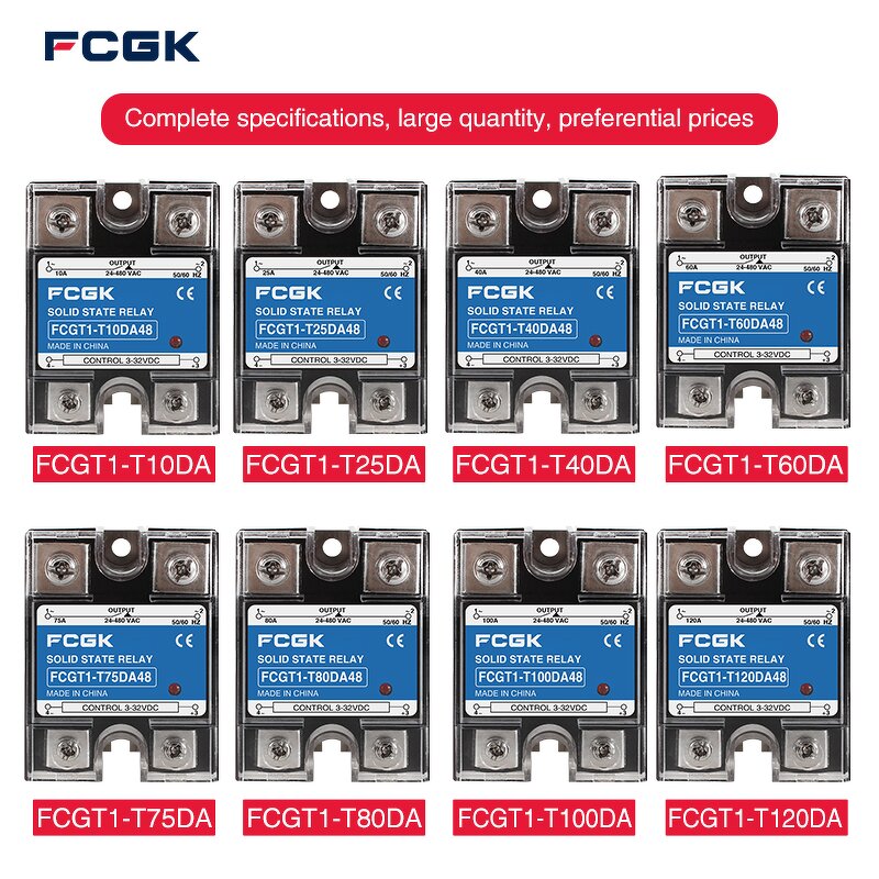 FCGK Sealed Transparent Miniature SSR-10A Solid State Relay - 25A to 120A Single Phase