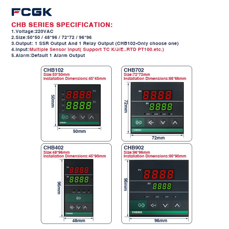 FCGK CHB402 PID Digital Temperature Controllers - for Oven Usage Customized OEM