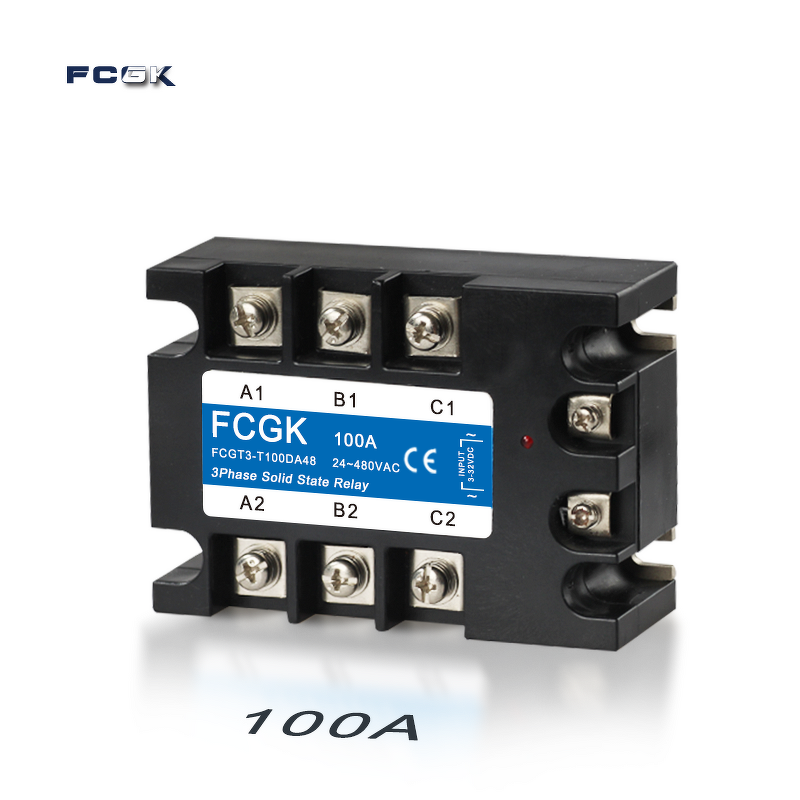 3 Phase Heat Sink SSR - Three Phase 10A to 120A DC 3-32V Output AC 24-480V