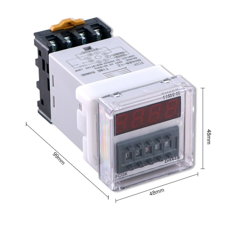 DH48S-1Z Time Delay Relay - 12V 8PIN with Switch Sealed Control off Timer