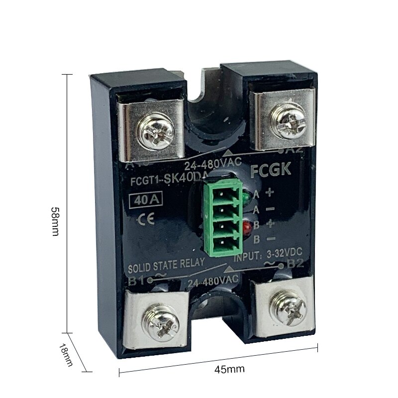 2 Pole Solid State Relay with Independent Switches - 40A 480V Multi Output DC-AC