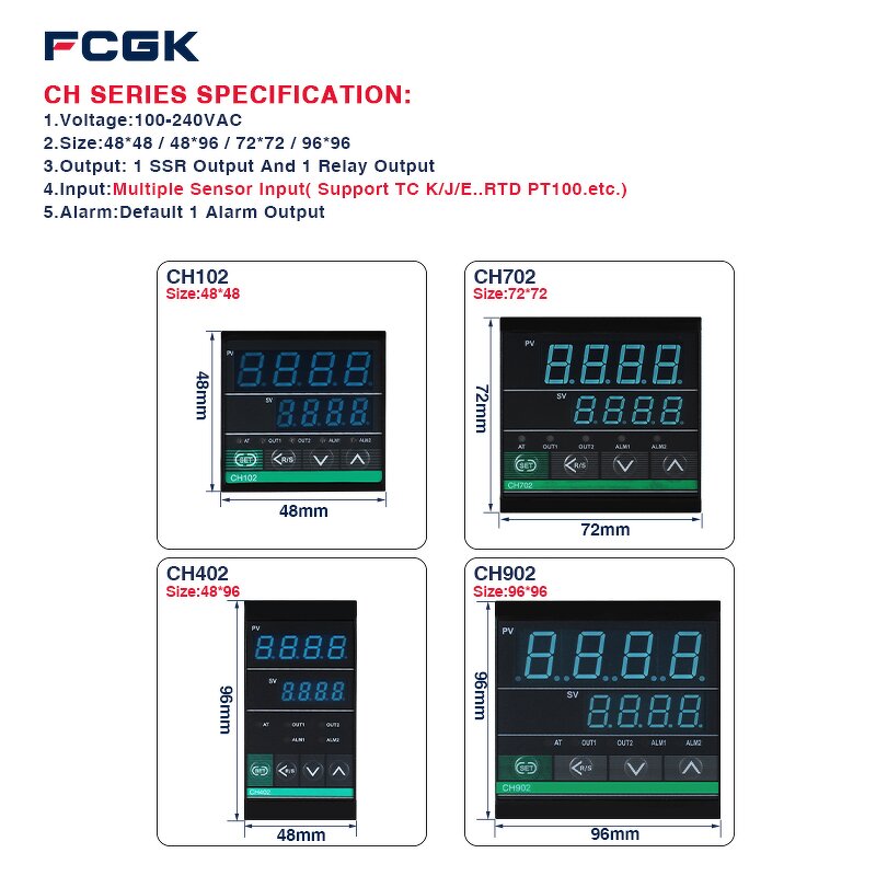 CH102 PID Temperature Controller - 48*48 Low Cost OEM ODM for Industrial Use