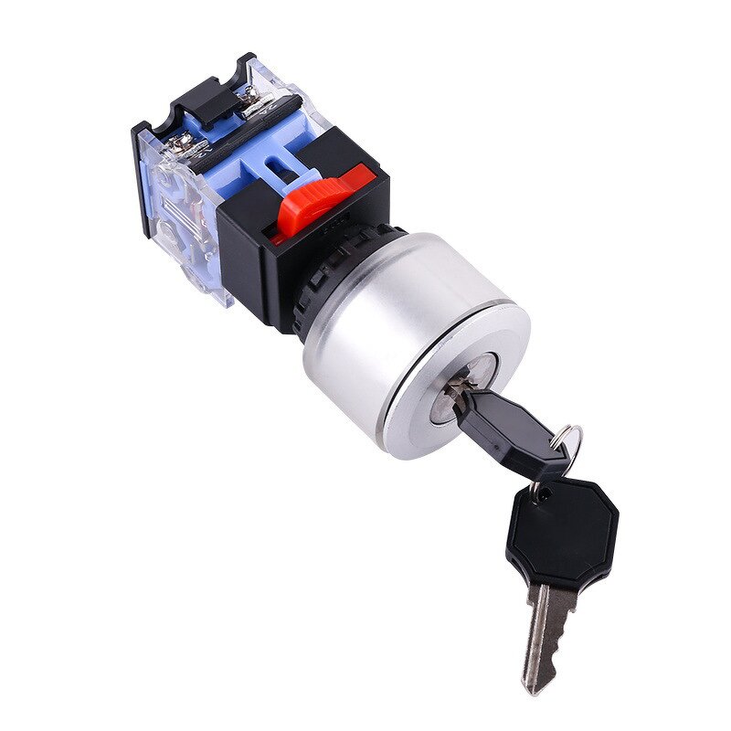 2nd Gear 3rd Gear Key Rotation Push Button Switch - LAY38-11Y-21 Self-locking