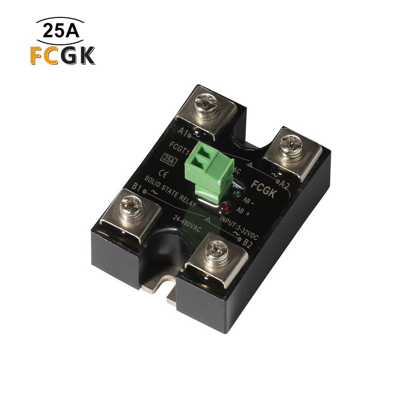 25A Dual Output Solid State Motor Relay SSR - DC-AC Control 2-Phase Miniature Sealed