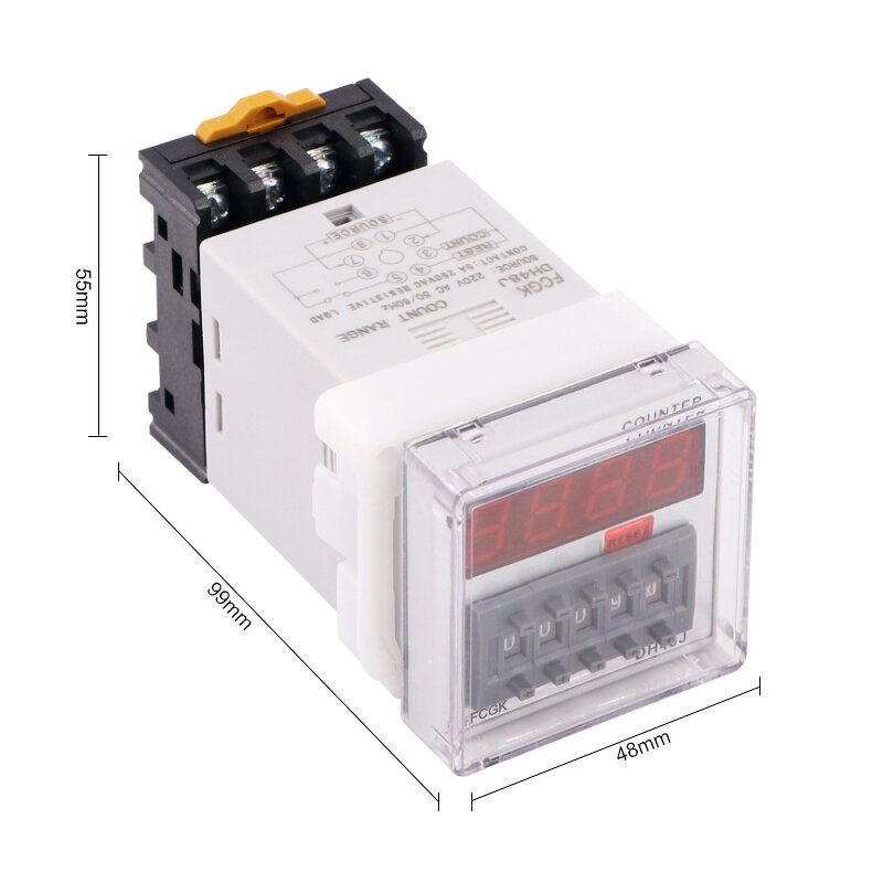 DH48JA Digital Counter with Output Relay - 220V AC 50/60hz Sealed Protection