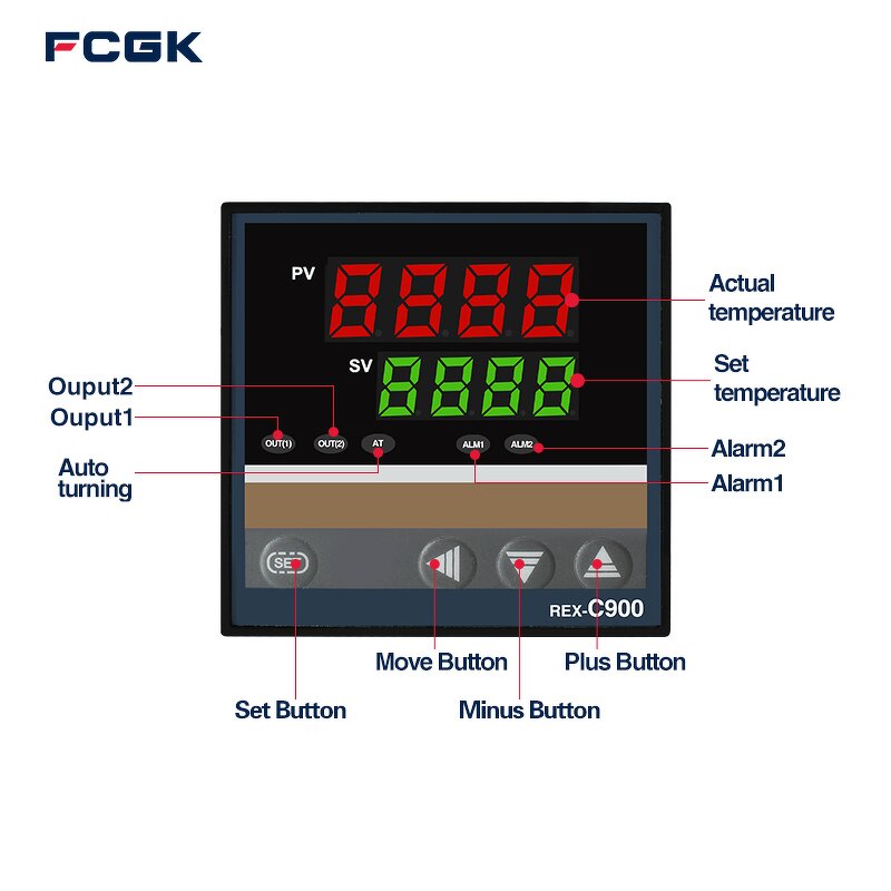 Rex C900 PID Temperature Controller Thermostat - LED Alarm LCD Display Customized OEM