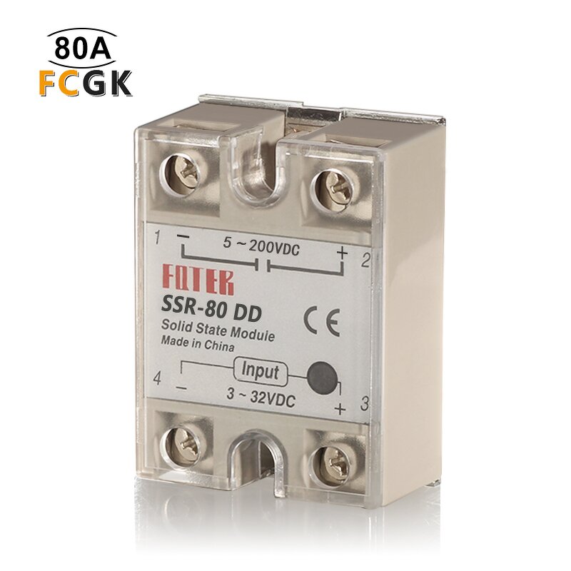 Fotek 80A Miniature Solid State Relay SSR-80DD - DC to DC Converter High Power