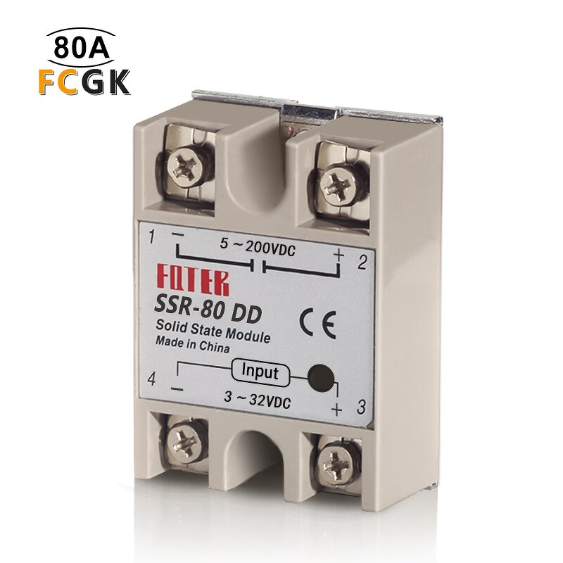 Fotek 80A Miniature Solid State Relay SSR-80DD - DC to DC Converter High Power