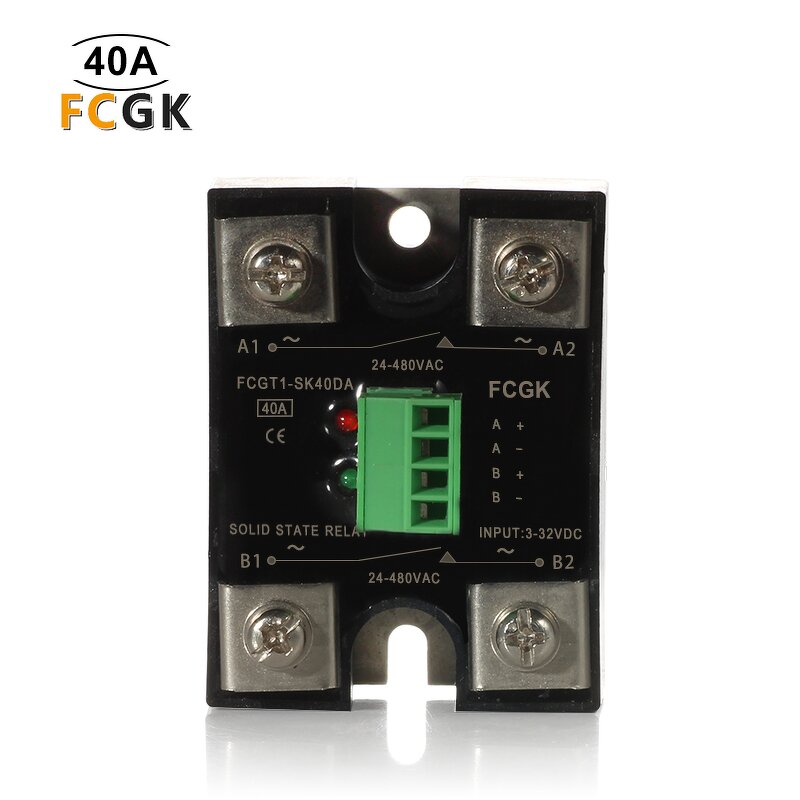 2 Pole Solid State Relay with Independent Switches - 40A 480V Multi Output DC-AC