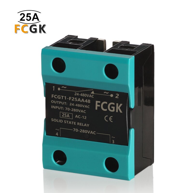 25A Single Phase AC AC Solid State Relay SSR - 24-480VAC High Power Miniature Sealed