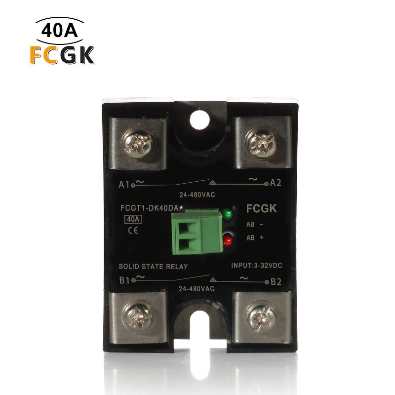 High-Power 40A Miniature 2-Pole DPDT Solid State Relay - DC-AC Dual Circuits 480V