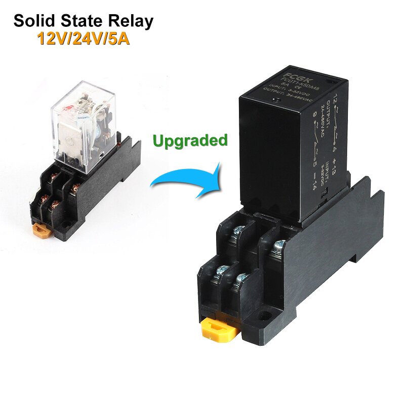 5A Small Solid State Relay - 12V 24V 220V AC 8pin Miniature with Sealed Protection