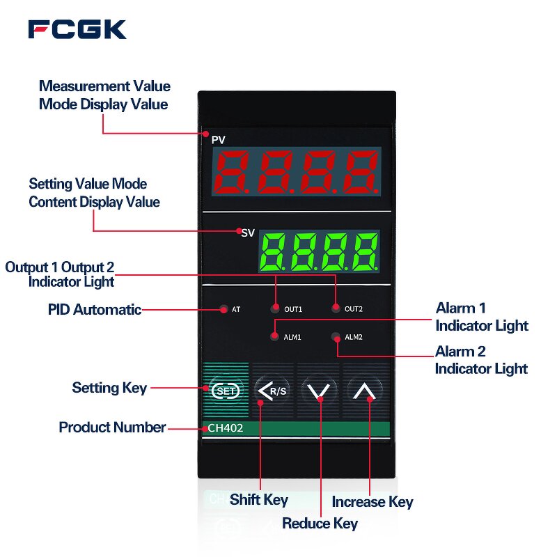 FCGK CH102 Industrial Temperature Controller - Solid State Device Thermocouple Relay Output