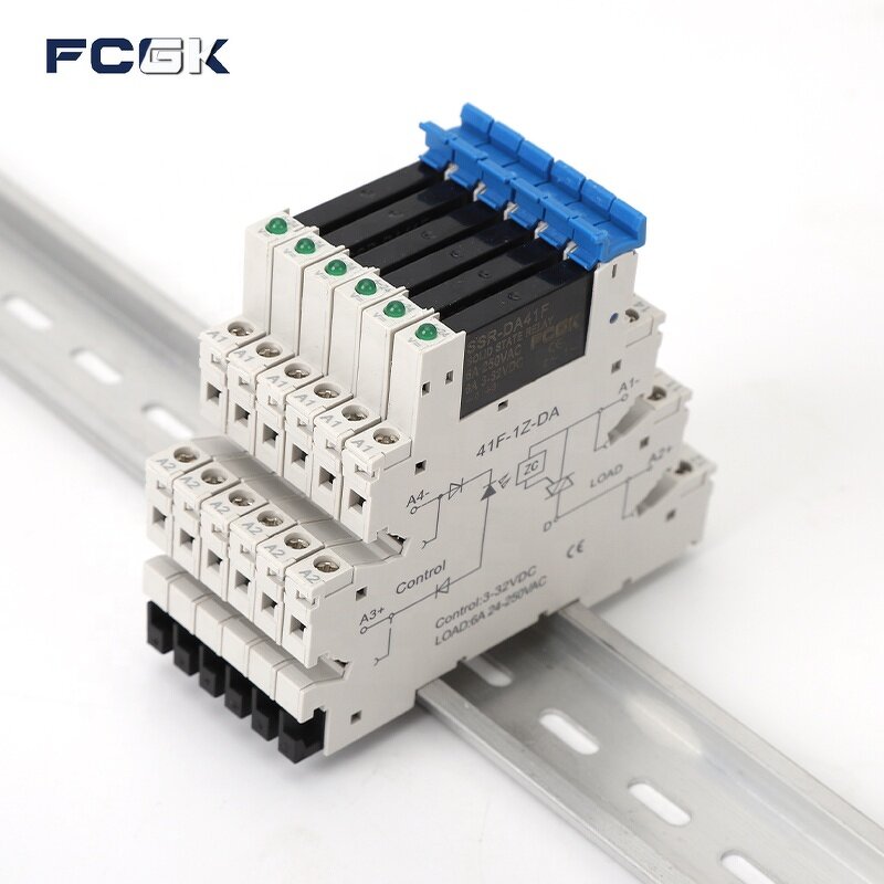 FCGK 280VAC Slim SSR Solid State Relay - DC to AC 41F-1Z-DA C2 5-24V 2A/6A