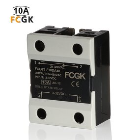 FCGK 10A DC to AC Solid State Relay SSR - 220VAC Single Phase 4-32VDC Miniature