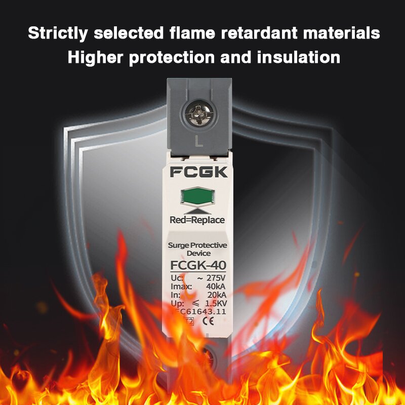 High-Power Household Lightning Surge Protector - 1P 20KA-40KA Miniature Sealed