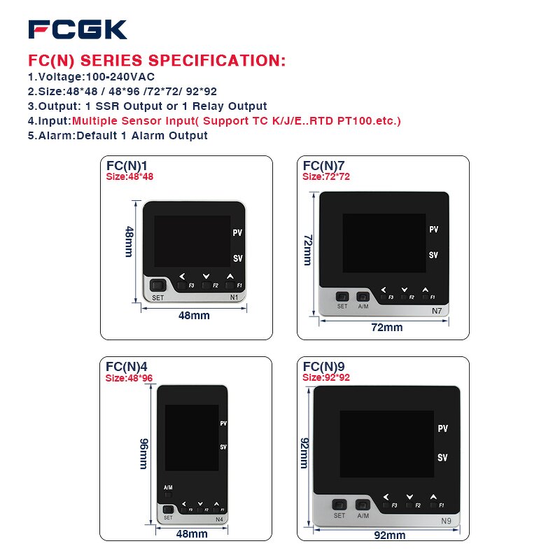 LCD Universal Input PID Temperature Controller - TC RTD Analog Input SSR Relay Output RS485