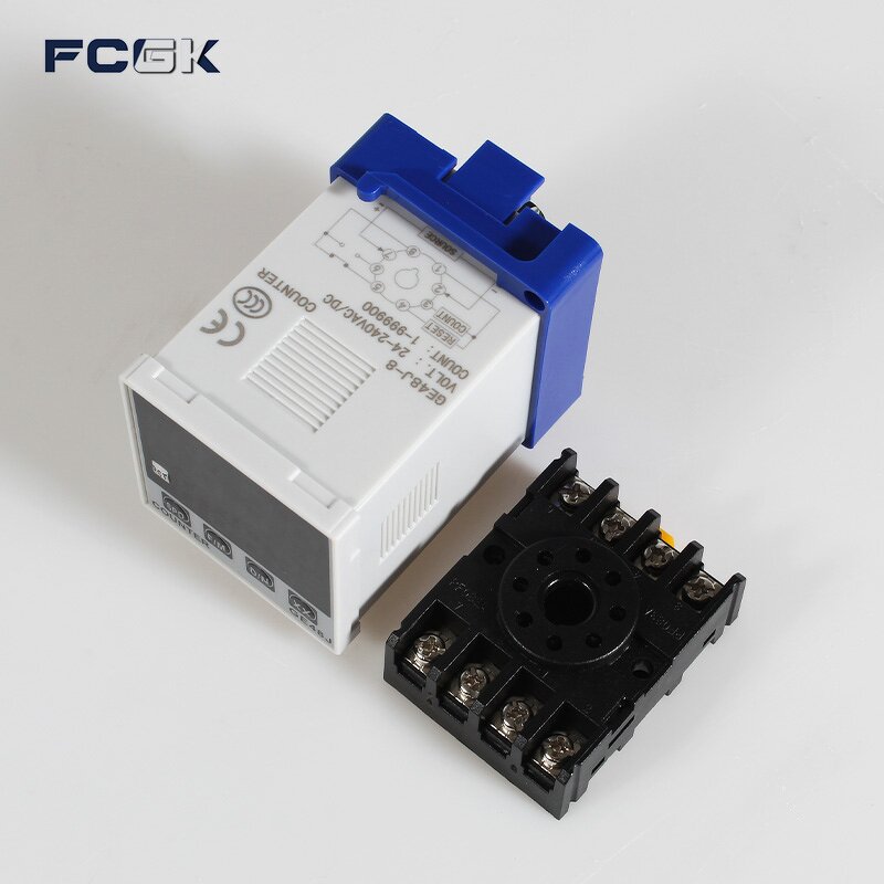 GE48J-8 Digital Counter with Output Relay - 8-Pin 24 to 240VAC/DC 50/60hz Sealed