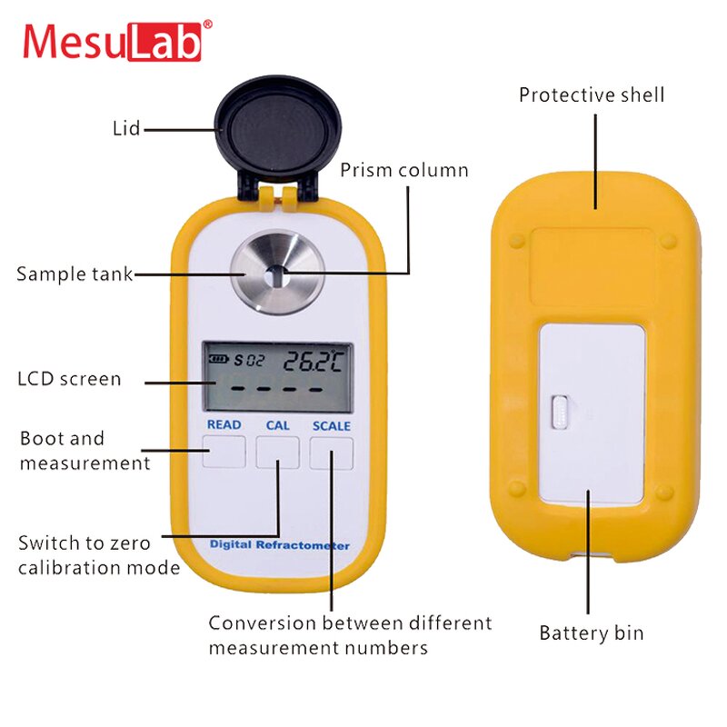 Sugar Brix Meter - MesuLab Digital Refractometer