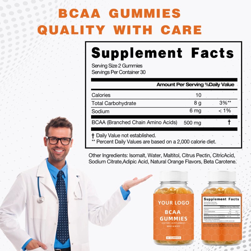 BCAA Gummy Factory - Wholesale Pre Workout Amino Creatine Peach