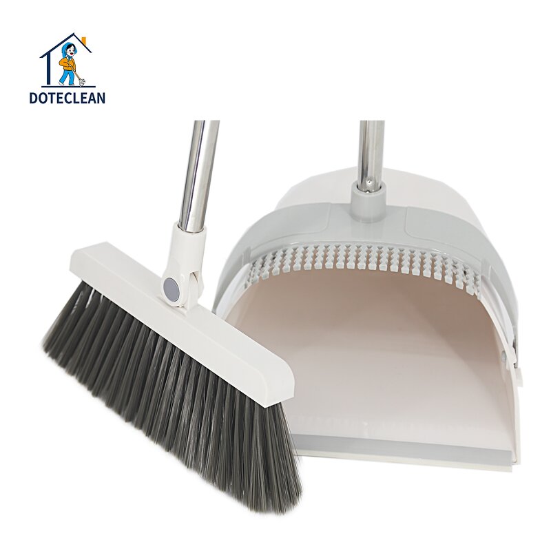 Broom Dustpan Set - Household Windproof Vertical Standing Design PET Material