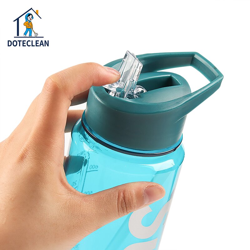 Water Bottle - 750ml PP Plastic with Straw Colorful Portable Outdoor Sports