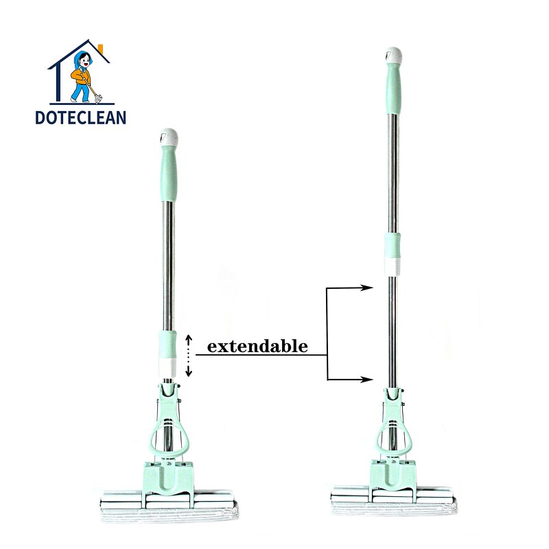 Floor Cleaner - Rolling and Self Squeezing Telescopic Handle Magic Sponge PVA Mop