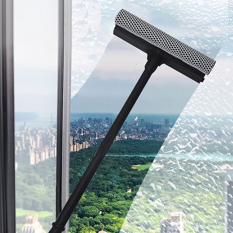Window Cleaner - 2 in 1 Detachable PP Car Glass Washing Squeegee Sponge Brush