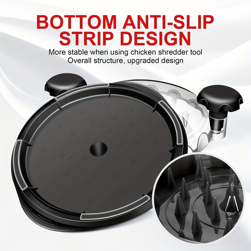 Meat Shredder Tool - High Quality Portable Plastic & PP with Transparent Anti-Slip Lid