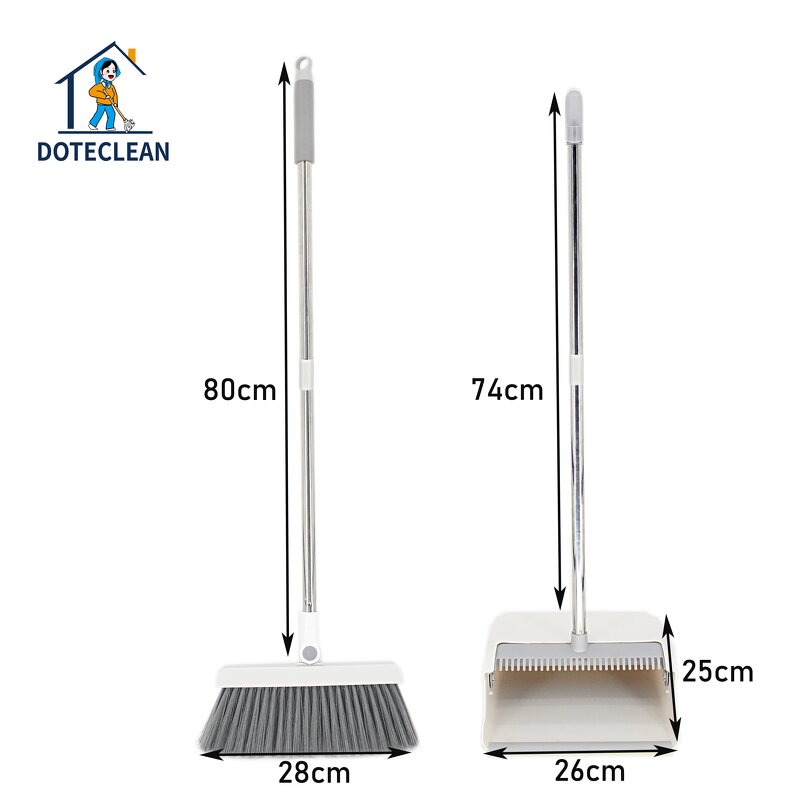 Broom & Dustpan Set - Windproof PET Material with Teeth Design and Folding
