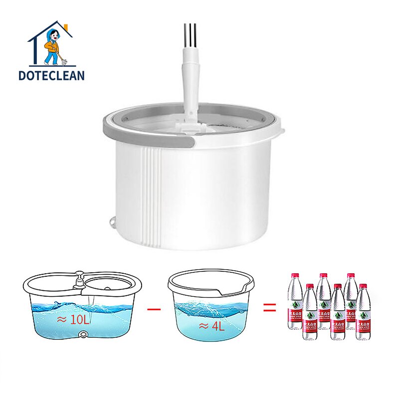 Flat Mop Bucket - 360 Rotate Spin Magic Wet & Dry Floor Cleaning Water Separated