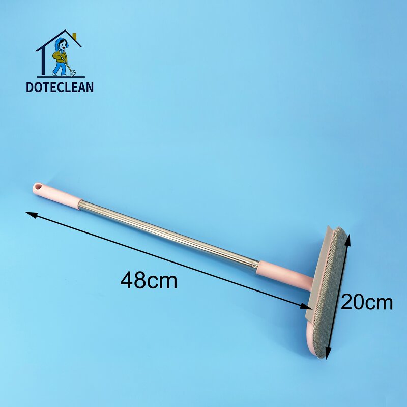 Window Wiper - Stainless Steel Handle Cleaning Cloth Squeegee with Rubber Blade