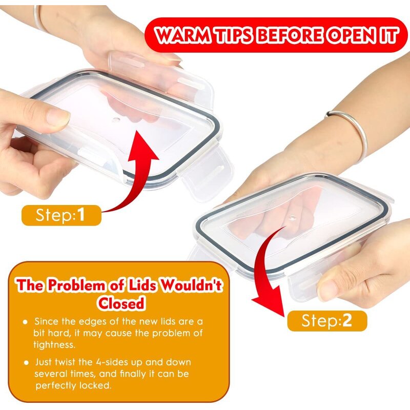 Storage Container - Creative Kitchen Transparent Plastic Lid Rectangle for Dry Food