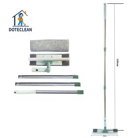 Window Cleaner - Double-sided Telescopic PP Squeegee Wiper Stainless Steel Handle