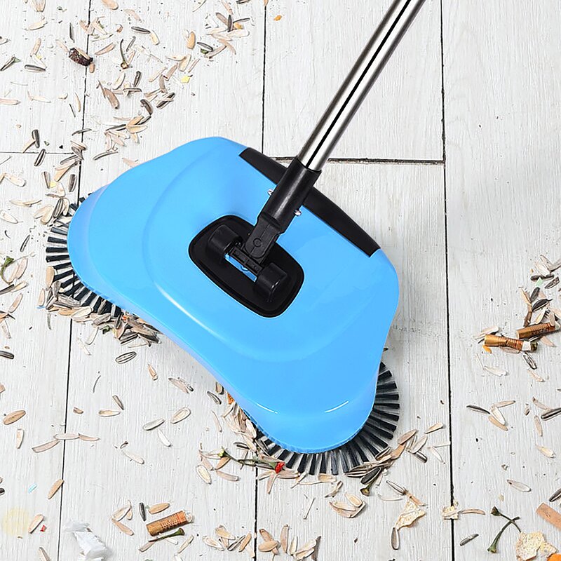 Floor Clean Sweeper - Household Cleaning Tool Hand-pushed Long Handle 360 Rotating