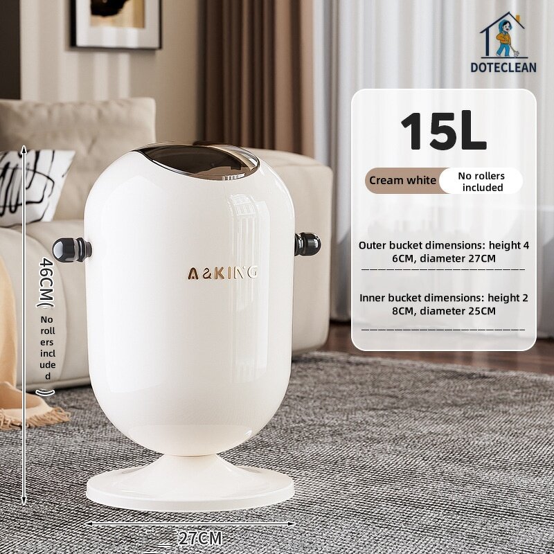 Garbage Bin - High-end Feel Thick Large Capacity with Wheel Flip Cover